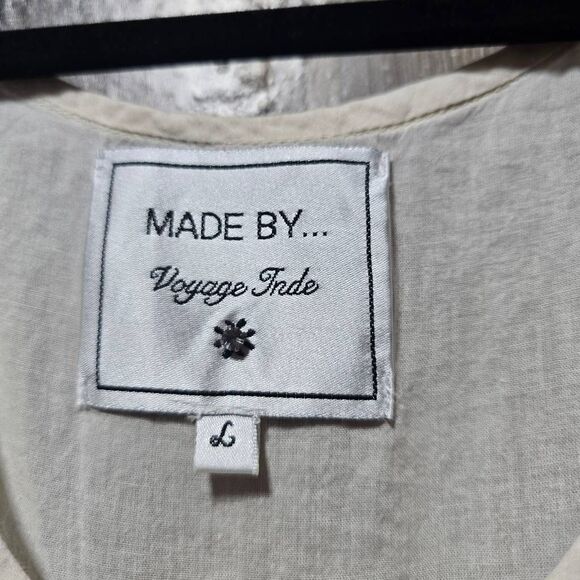 Made by Voyage Inde Cream Embroidered Tunic Tank Top - Picture 5 of 6